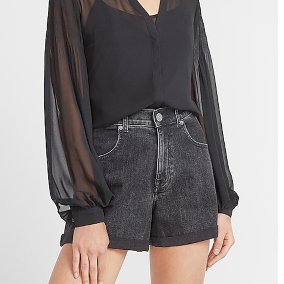 Express Pants - Express Super high waisted 3” Black Jean Shorts.